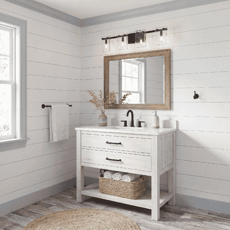  Genry 2-Light Bathroom Vanity Light in Polished Nickel, Polished Nickel, 2 Lights, 7.75" H x 15.25" W x 15.25" D