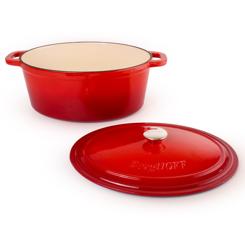 Neo Red Enameled Cast Iron Oval Dutch Oven Set, 5qt & 7qt