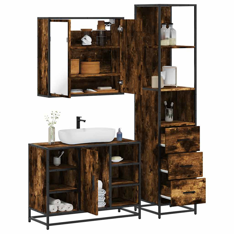 Bathroom Furniture Suite, Rustric Brown