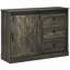 Armoire de cuisine avec porte de grange coulissante et 3 tiroirs de rangement