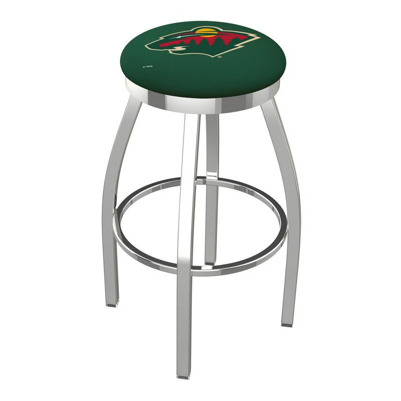 NHL Swivel Extra Tall Stool, Minnesota Wild, Chrome, "Bar Stool (30" Seat Height)"