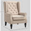 Chaise longue capitonnée à boutons, beige-820351064