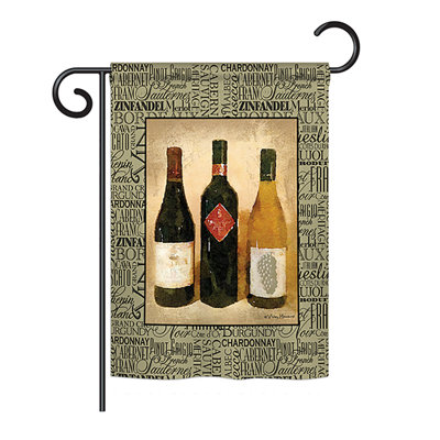 Drapeau de jardin 3 bouteilles Mcrady Happy Hour and Drink en polyester 19 x 13 po