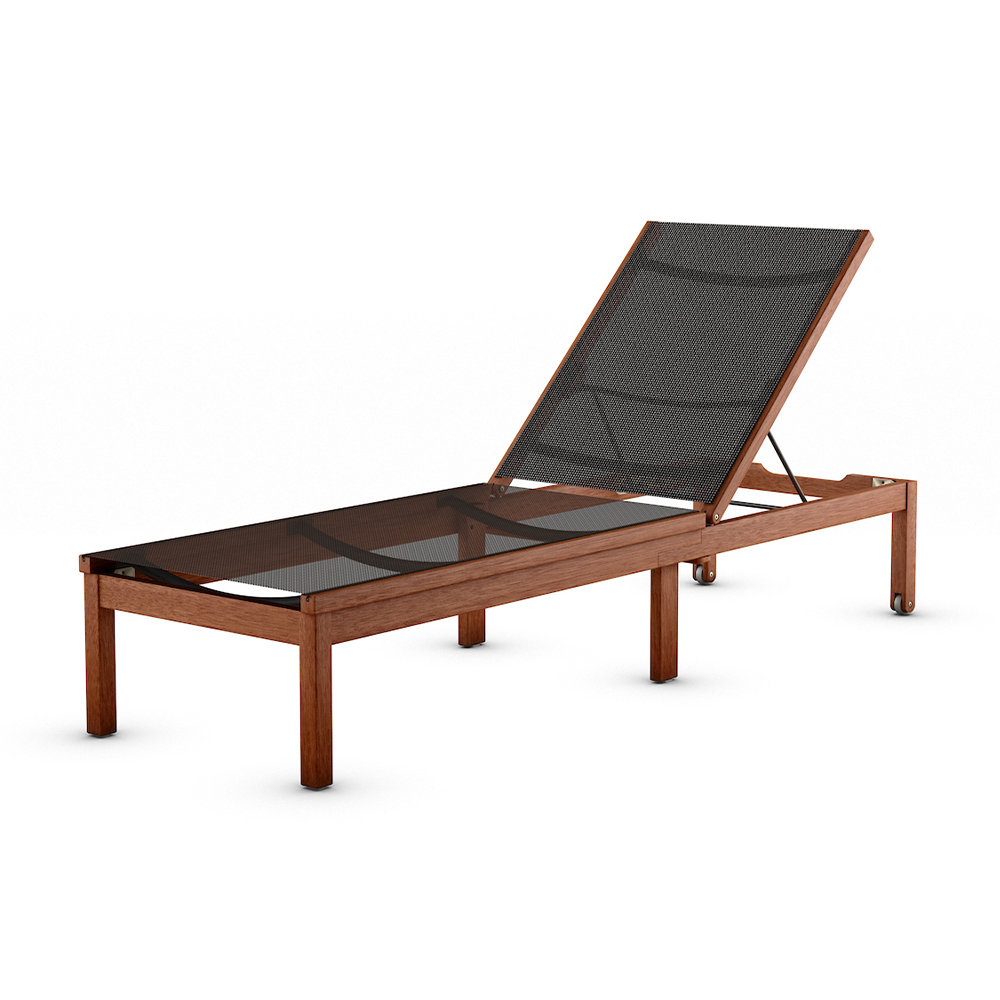 Medrano 23.5'' Outdoor Aluminum Chaise Lounge, Black