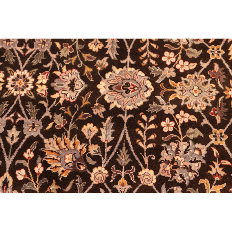 Hand-Knotted Gray Wool Traditional Persian Rug