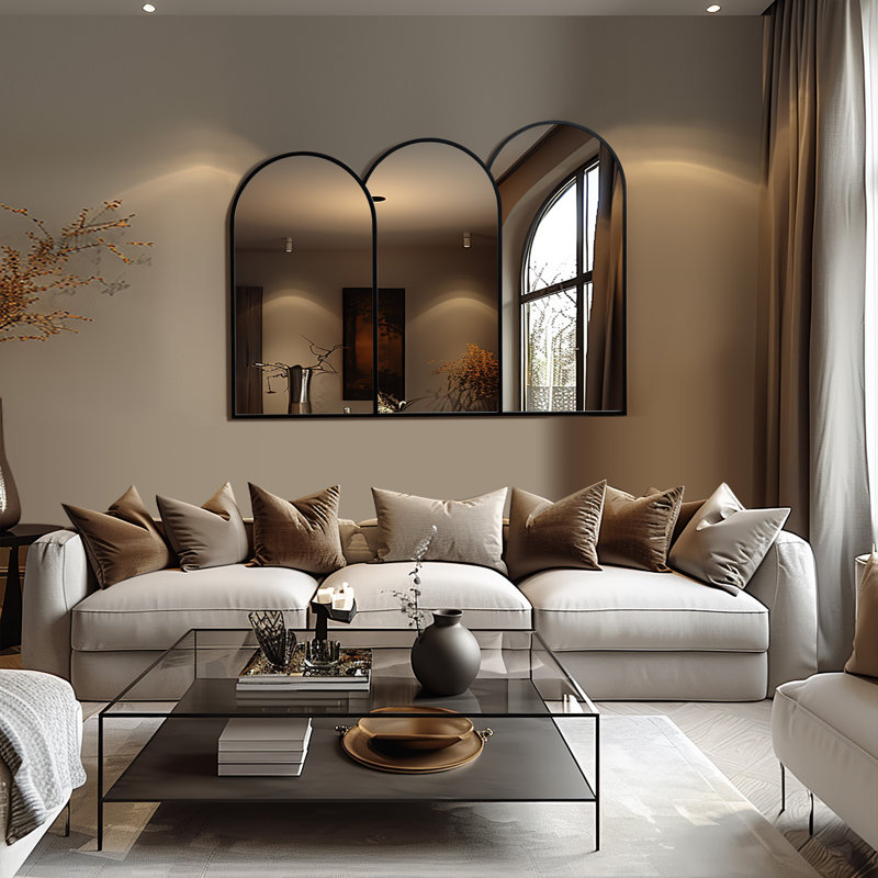 42.1'' W Triple Arch Framed Wall Mirror