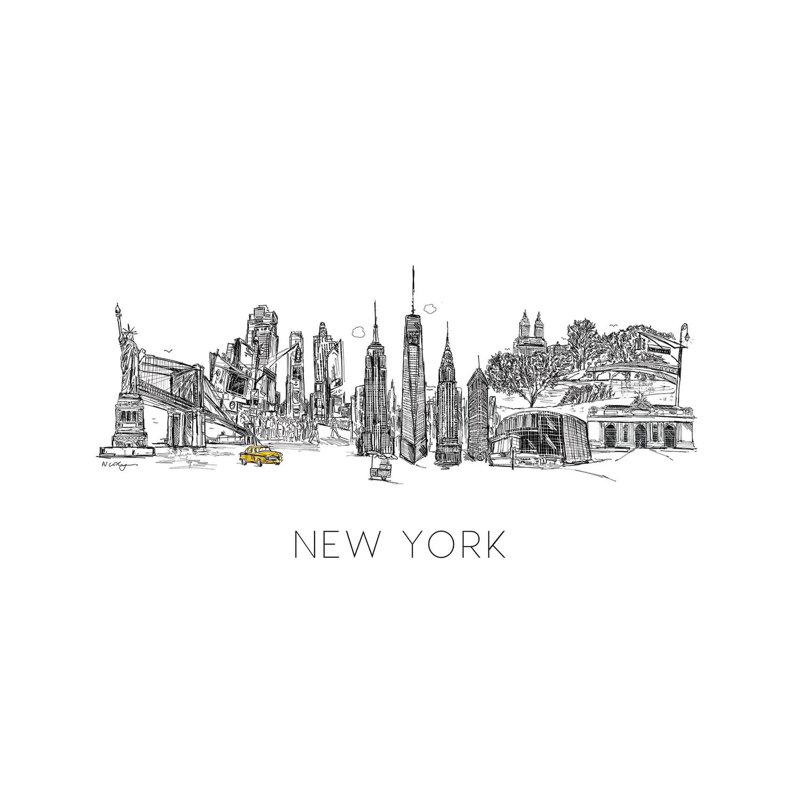 New York Skyline by Natalie Ryan - No Frame Gallery-Wrapped Canvas Giclée on Canvas