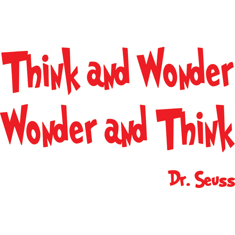 Adhésif décoratif "pense et wonder, wonder et pensons dr seuss quot", Rouge