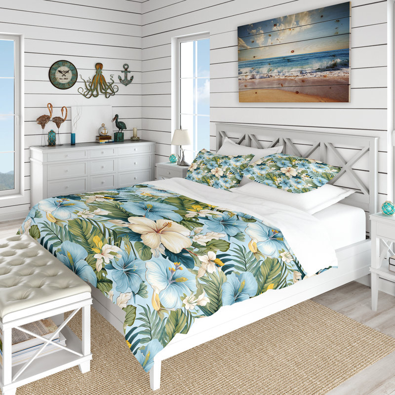 Literie Celestial Tropics Tropical, Housse de couette simple + 1 taie décorative stan