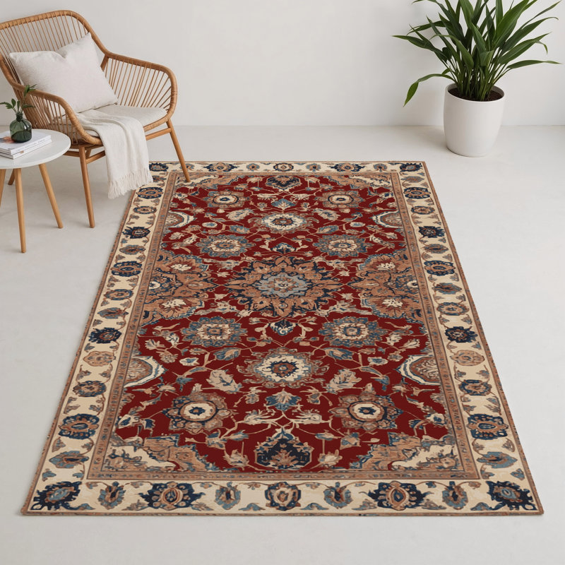 Tapis d'intérieur et d'extérieur brun Persian, Rectangle 5 pi x 7 pi