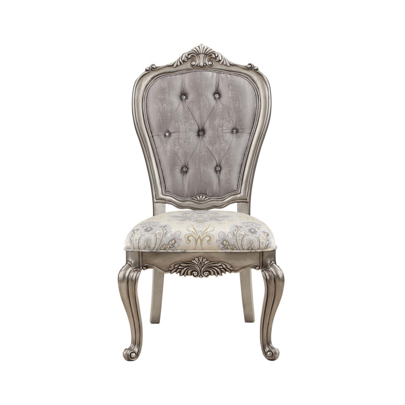 Chaise d'appoint Ariadne en velours et finition platine antique (ensemble de 2)