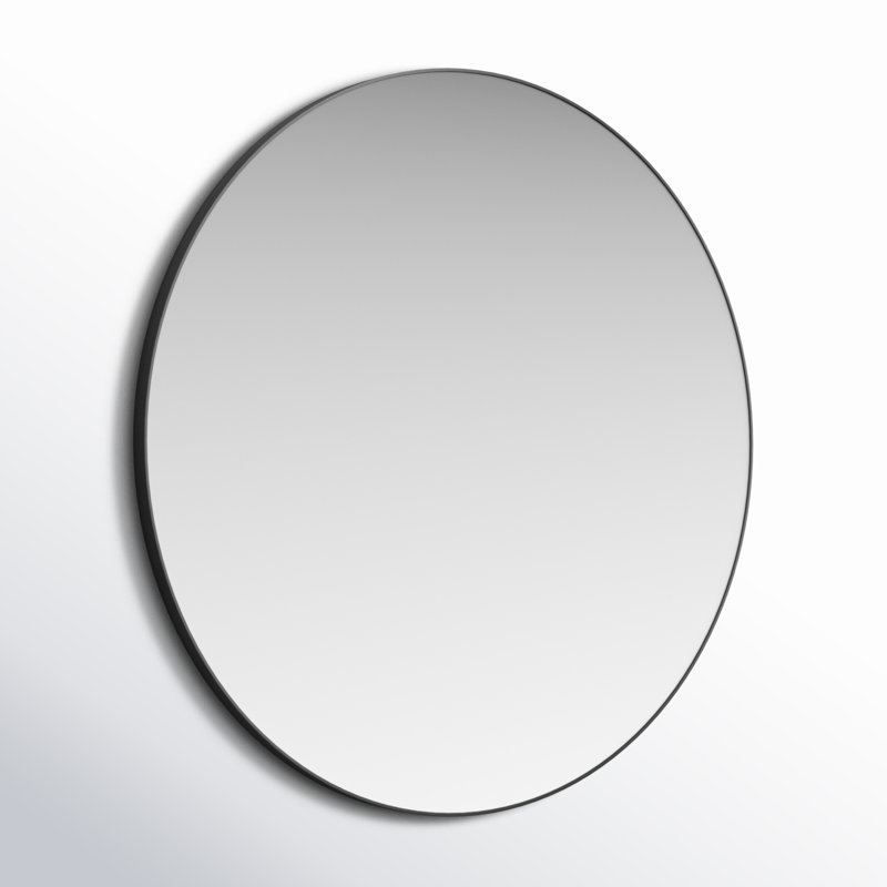 Franco Round Mirror, Matte Black, 34" x 34"