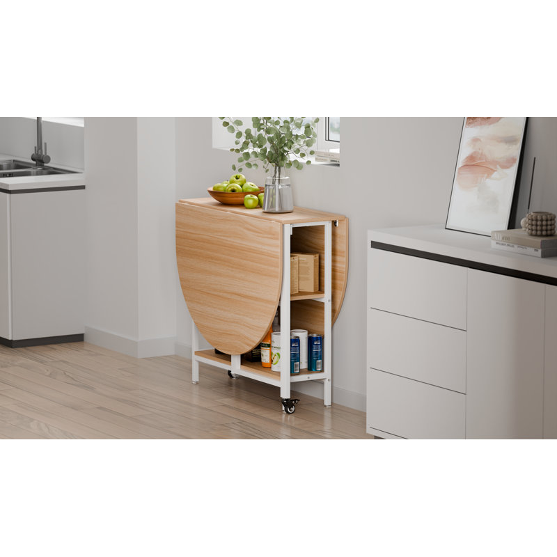 Mobile Folding Dining Table, 29.5"H x 55.1"L x 31.5"W