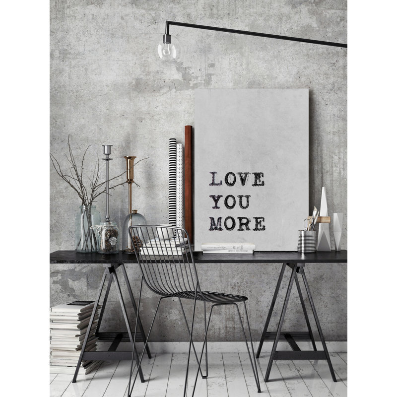 «Love You More II», reproduction d'art textuel sur toile, H 12 po x l 8 po x P 1,5 po