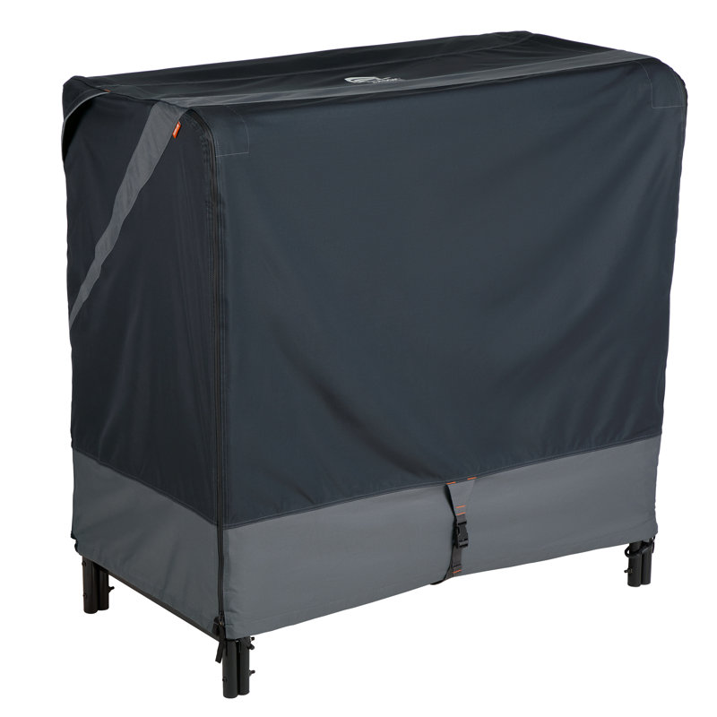StormPro Medium Black and Gray Waterproof Log Rack Cover