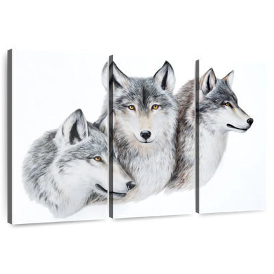 Snowy Wolf Family