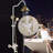 Juno Beautiful White Gold Wall Mount Shower Faucet with Hand-Held Shower