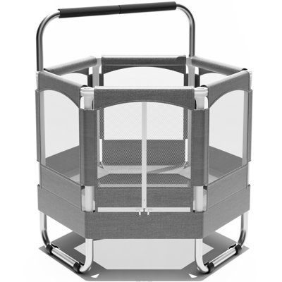 Hexagonal Trampoline With Safety Enclosure Net & Anti-Collision Design, Easy Assembly, For Indoor & Outdoor Use