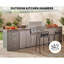 Armoire extérieure modulaire en acier inoxydable résistante aux intempéries avec 3 tiroirs pour barbecue et îlot de patio-130007668