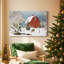 Nativité de neige blanche à minuit - Toile tendue avec châssis de qualité supérieure-811913962