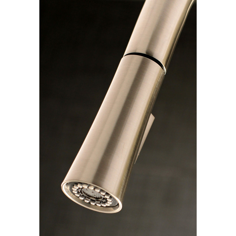 Kingston Brass Kaiser Single-Handle Pull-Down Kitchen Faucet, Brushed Nickel