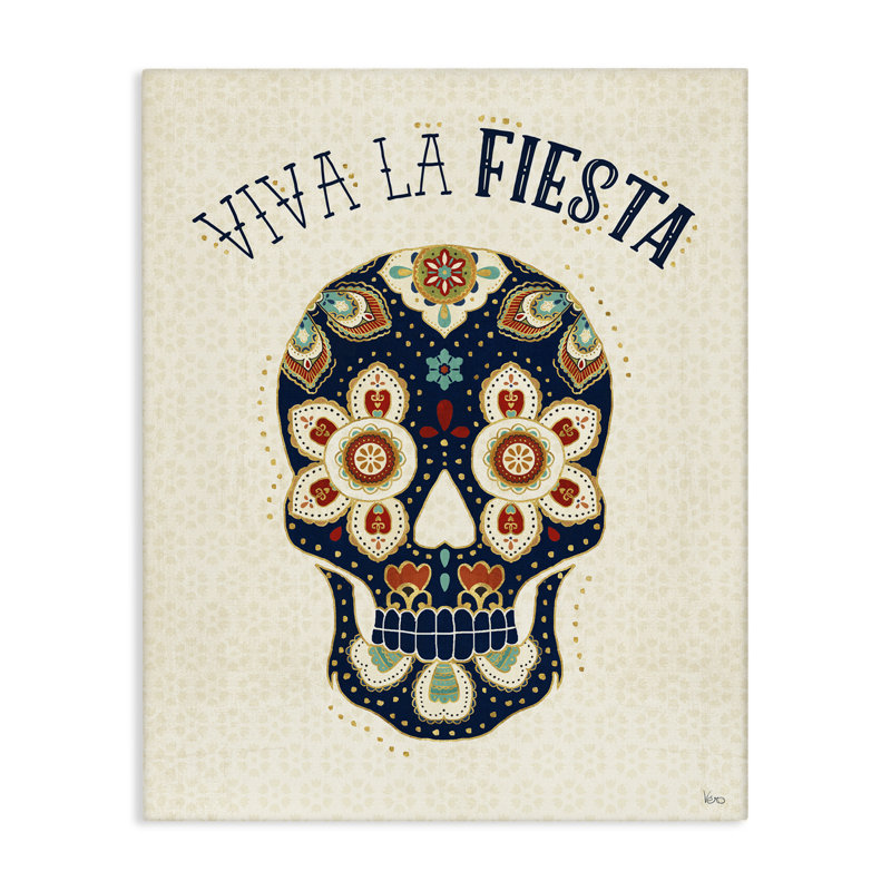 Art mural sur toile Viva la Fiesta Calavera par Veronique Charron, H 30 po x l 24 po