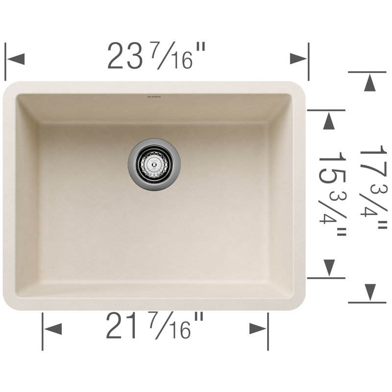 Precis SILGRANIT 24" L x 17.75" W Undermount Kitchen Sink, Soft White