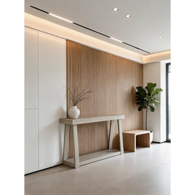 46 Inch Solid Wood Console Table With Storage, Narrow Entryway Table For Living Room