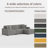 4 - Piece Upholstered Light Gray Corduroy Modular Sofa Sectional with Pillow Back and Removable Ottoman-87307127-87307125