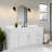 Concord 61 Inch Bathroom Vanity with Cultured Marble Top, Assembled, White