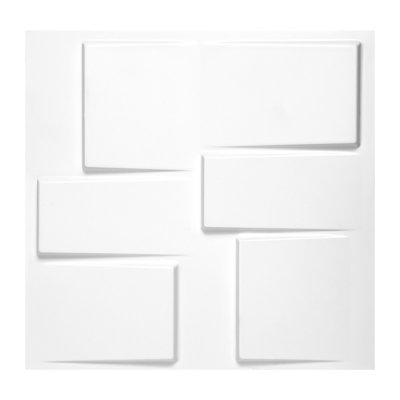 11.8'' x 11.8'' 3D Wall Panel in White (33-pack)
