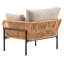 Méridienne polyvalente de 36 po en beige avec une conception spacieuse en fer moderne-1863504823