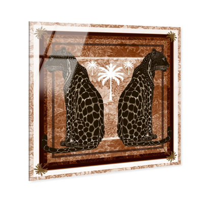 Casablanca Leopardo Print Glam Jungle by Oliver Gal, Black Frame, 12 x 12