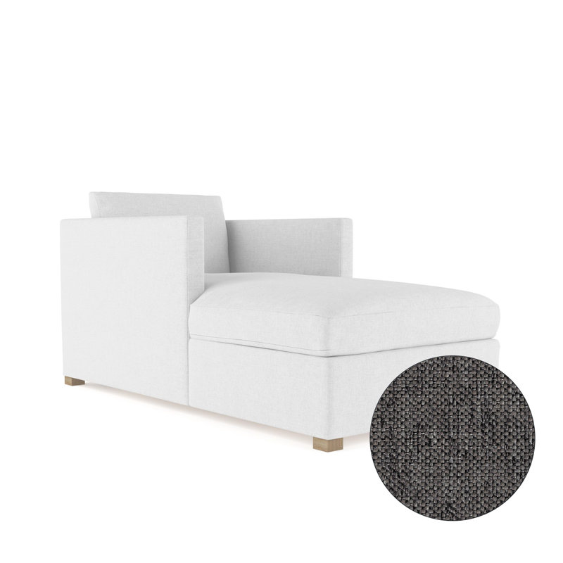 Madison Chaise Lounge, Plush Velvet Silver Streak, Weathered