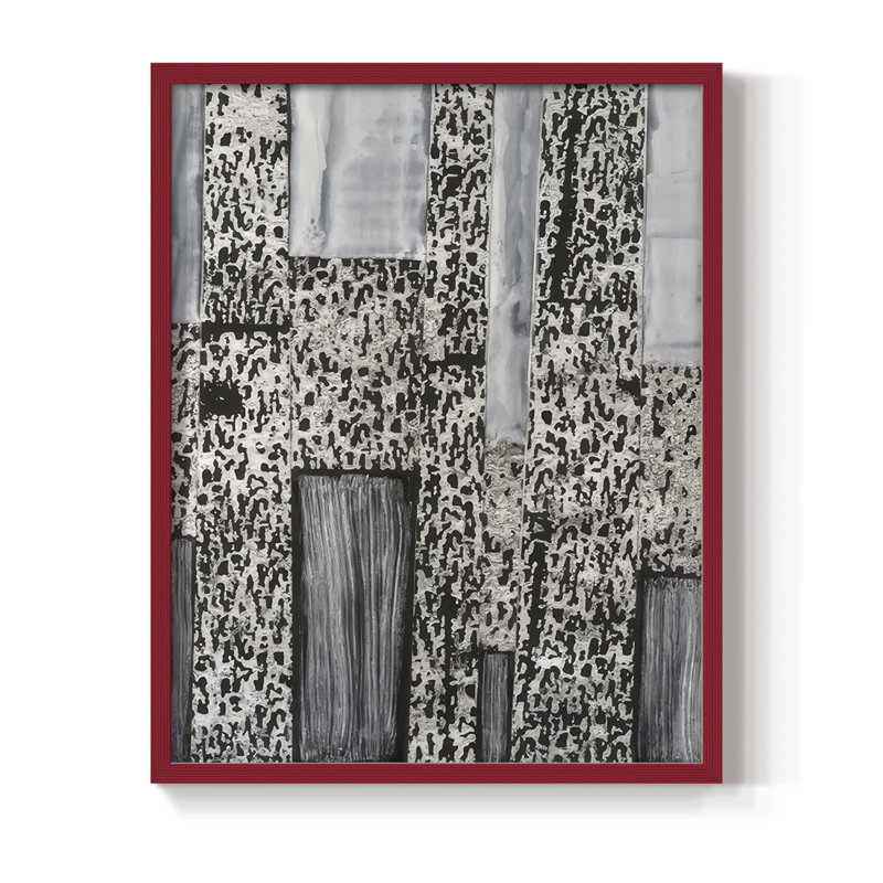 «Silver Parcels II», reproduction encadrée - bois massif, H 30 po x l 24 po, Rouge