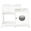 Armoire cachée pour salle de bain pour animal de compagnie, bac à litière pour chat blanc, grande salle de bain sous-lavabo pour chat, panneau de particules P2 avec espace de rangement,