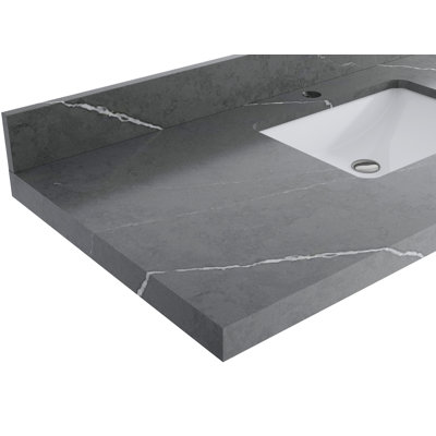Atlanta White Oak Wood 42 In. W X 22 In. D Single Sink Bathroom Vanity With 2 In. Piatra Gray Quartz