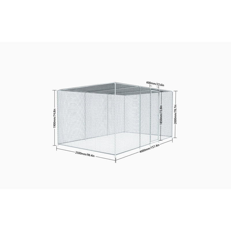Enclos de poulailler 13 x 8 x 6,5 pi, filet, conception à verrouillage automatique, protection étendue et imperméable, acier galvanisé avec grillage et poulailler enduit de rouille, verrou 13 x 8 x 6,5 pi, couvercle, traitement du métal