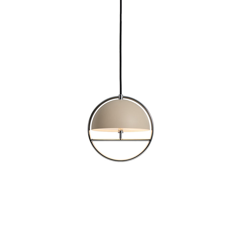 Huan 1 - Light Pendant, 9.1" H x 8.9" W x 7.9" D, Oatmeal, Chrome