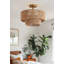 Lampe suspendue zen style japonais avec finition en bois et corde tissée-61391448