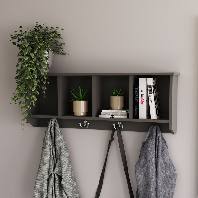 Kennedy Wall 4 - Hook Wall Mounted Coat Rack, Grey