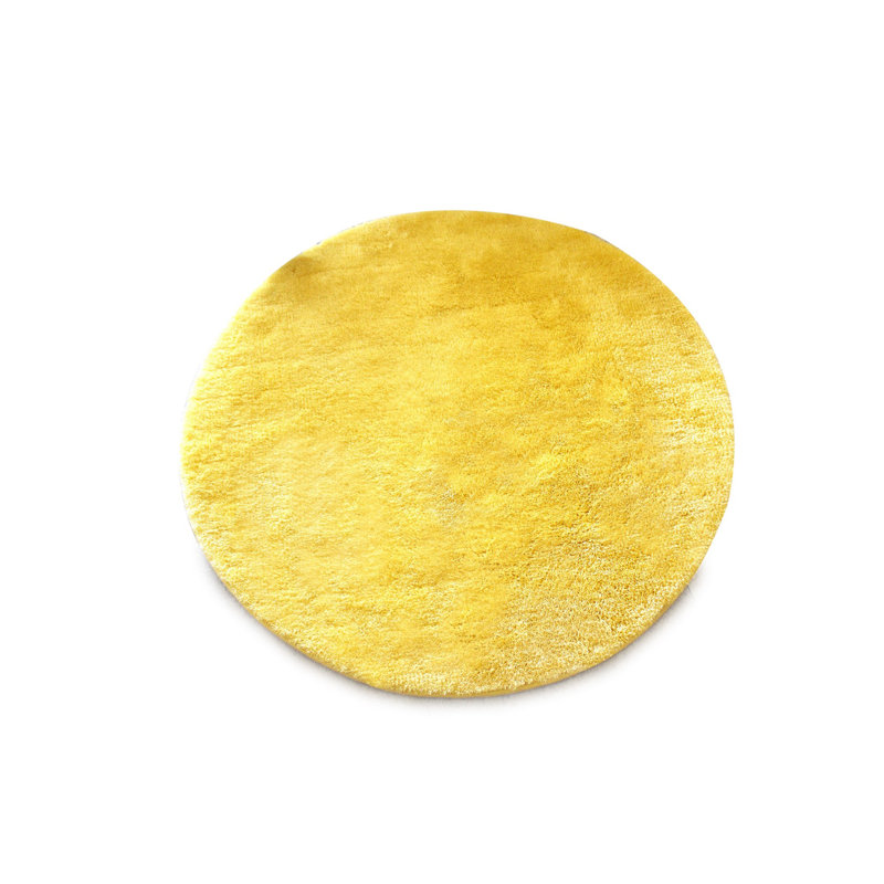 Tapis de bain antibactérien en acrylique antidérapant, jaune, 35,4 pouces de diamètre | 100% acrylique, hauteur de poils de 0,8 po | Lavable à la machine, durable, doux et sécuritaire pour la salle de bain, design élégant et fonctionnel