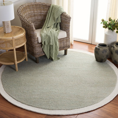 Metro Hand Tufted Wool; Cotton Solid Colour Indoor Rug
