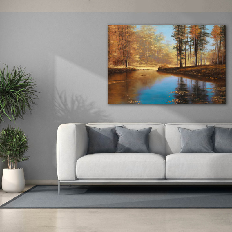 «Autumn Creek» par Diane Romanello, art mural sur toile, H 12 po x l 18 po x P 0,75 po
