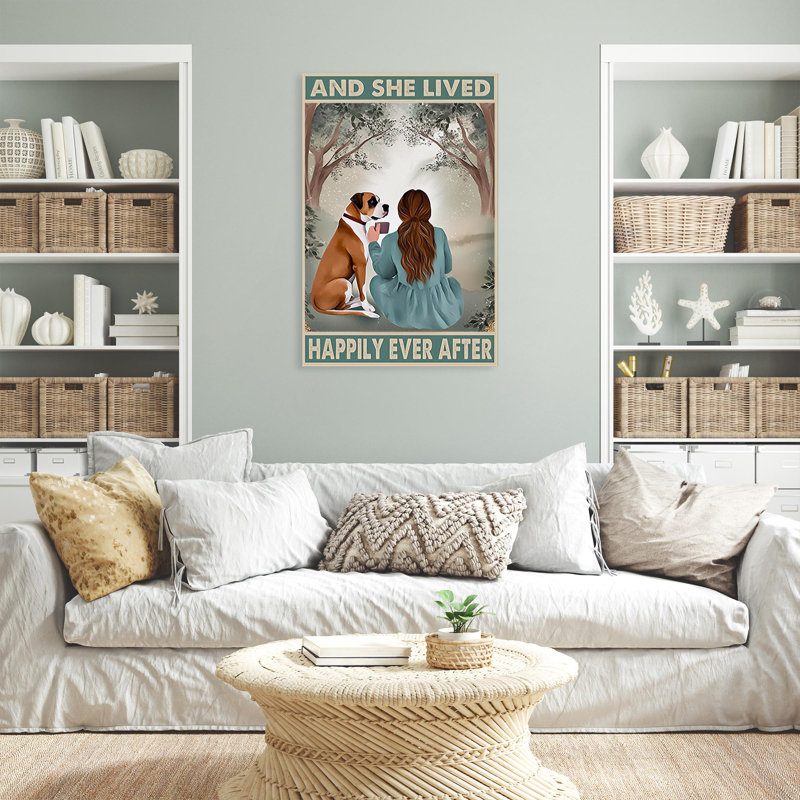 «Boxer Dog and She Lived Happily», impression sur toile tendue, H 14 po x l 11 po x P 1,25 po