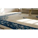 Antique Peking Chinese Medallion Beige 1920s Rug