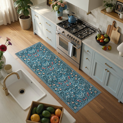 Tapis lavable à motif floral Kaldi