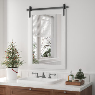 22 X 30 Fosset Frameless Mirror With Shelf White - Kate & Laurel