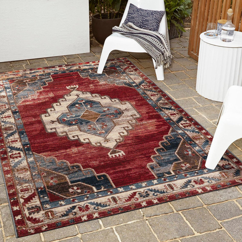Tapis d'extérieur traditionnel, Rectangle 5 pi 1 po x 8 pi
