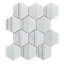 4" Hexagon Mix Marble And Metal Mosaic Tile